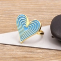 18K gold plated copper ring featuring a light blue tiered enamel heart design - Light Blue