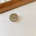 Mini acetate hair claw clip featuring a cute smiley face design in sage green finish - Mustard Green