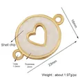 23x16mm gold-plated brass heart charm connector with shell inlay and cubic zirconia - M589520-White