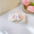 Fascia in pile di corallo bianco con ricamo a pesca rosa per lavare il viso con stile - Stile Pesca Cartone Animato (41# Singolo) / Bianco Sporco e Rosa
