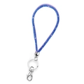 Cordino con strass blu scintillanti con anello in metallo argento e chiusura a moschettone - Corto Blu Reale / Blu zaffiro