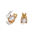 18K gold plated stainless steel zircon pendant measuring 11.5mm by 7mm on white background - White
