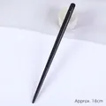Polished ebony wood hair stick 18cm length minimalist tapered design for bun - New Moon - 1 Hole A