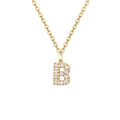 Minimalist 14K gold plated stainless steel cable chain necklace with letter B pendant - Letter B-14K Gold