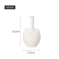 Nordic white matte ceramic vase HP699 variant, measuring 22.2cm height and 13.5cm width - HP699 Irregular Slender Neck / White