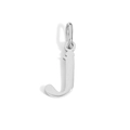 Polished silver-tone letter J initial pendant with smooth finish and metal bail - Lowercase j - Steel Color