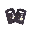 Black plastic jewelry gift bag with white line art illustration and LOVE ME text - No. 75 (Line Art Illustration)