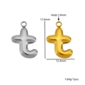 Dimensions des pendentifs lettre t en acier doré et argenté pour bijoux DIY - Style Suspendu - Lettre T