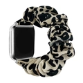 Black and white leopard print scrunchie watch band replacement for Apple Watch - Grey Blue Leopard