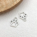 Ciondoli in metallo argento antico con impronta di zampa per bracciali fai da te - 1 pezzo Impronta di Zampa (11x13mm)