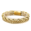 Pulsera minimalista de doble capa con cadena de hueso de dragón en color oro - 22cm / Dorado