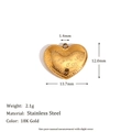 18K vergoldeter Edelstahl Herzanhänger mit Gravur und gehämmerter Textur für Halsketten - 3D Herzanhänger Mit 'I Love You' - Gold