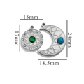 Ensemble de pendentifs soleil et lune en acier argenté avec tailles 15mm à 24mm - Argent-S11 Soleil et Lune