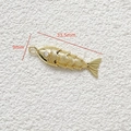 14k vergoldeter beweglicher Koi-Fisch Anhänger mit weißen Zirkonia-Augen für Schmuck - Gold / Weißes Auge / Groß