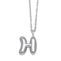 Sleek silver finish letter H pendant necklace on a minimalist link chain for women - Letter H