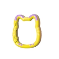 Yellow and purple cat shaped spring ring buckle for DIY keychain craft accessories - Yellow