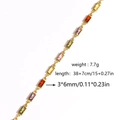 Detailed technical specs of the 18K gold plated necklace with colorful zircon stones - Multicolor Rectangular Gemstone (Style 8)
