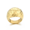Anillo de hombre en acero inoxidable 316L dorado con textura martillada retro - US 7 / Dorado