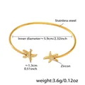 Detail of 18k gold plated stainless steel starfish bracelet set with zircon stones - Starfish Style (Z442) / Gold