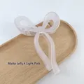 Matte jelly butterfly bow hair claw clip in light pink finish with gold spring - Matte Jelly Light Pink