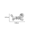Silver bow heart ear stud with clear zircon measuring 0.96cm by 0.41cm for cartilage - 4# Silver (Pistol Style)