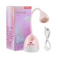 Lampada per unghie UV LED rosa e bianca con supporto a collo d'oca e cavo USB 36W - 8 LED/Touch/Base Portaoggetti / Rosa