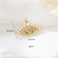 Gold eye pendant with white pearls and multicolor cubic zirconia for DIY jewelry - H-11589 Multicolor Zircon (Pearl Eye)