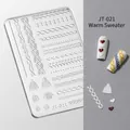 3D embossed nail art silicone mold JT-021 with winter sweater texture and heart patterns - High Transparent Silicone Mold JT-021 (Warm Sweater)