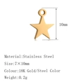 Miniature 18K gold star charm in stainless steel for DIY jewelry making 7x10mm - DY466 Star Gold