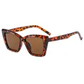 Occhiali da sole cat-eye leopardati con lenti marroni e montatura color ambra scuro - C5-Montatura Tartarugata Lenti Tè