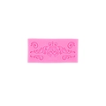 Pink silicone mold featuring an intricate classical scroll relief for clay and resin - 5# Pink (17-153) / Pink