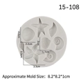 Light gray silicone ocean mold featuring starfish and seashells for fondant baking - No.3 (15-108) / Gray
