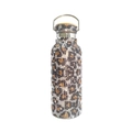 Sparkling leopard print rhinestone 17oz vacuum insulated cup with metal handle and lid - Leopard Print
