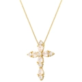 Collana con pendente a croce placcata in oro e cristalli colorati incastonati - Collana Oro Zircone Bianco