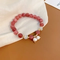 Round Bead Strawberry Quartz Gourd Baroque Bracelet