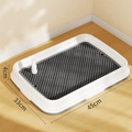 Graues Hunde-Toilettentraining-Set mit Gitterrost und weißem Tablett, 45x33x4 cm - Klein / Grau