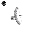 G23 titanium curved labret stud featuring clear marquise zircons in a 15.6mm length - NO 7-Fine Zirconia Curved / 1.2x8mm / Steel
