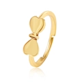Verstellbarer goldener Ring in Schleifenform mit poliertem Ähren-Design-Finish - KC Gold