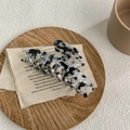 Pinza para el pelo de acetato estilo francés con patrón de concha blanco y negro - Estampado de Leopardo en Blanco y Negro