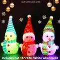 Set of three colorful snowman night lights with hats and scarves, size 16x7cm - Christmas LED Glowing Snowman 1pc