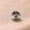 Polished silver stainless steel round badge pin with a minimalist metal finish - Steel Color Brushed Brooch / 1 Piece