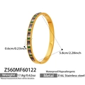 Dettaglio del bracciale in acciaio inossidabile placcato oro 18K con zirconi colorati - Oro (Z560)