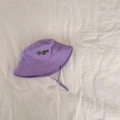 Detail of lavender bucket hat featuring Besttime lettering and adjustable drawstring cord - 52-54cm 3-6 Years / Purple