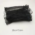Black pleated pearl mesh fabric for flower wrapping, size 28cm x 3.6m roll - Double-sided Plain Wave Mesh (28cm*4 Yards) / Black
