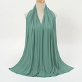 Mercerized cotton scarf in Morandi green with elegant drape and soft texture - Light Green