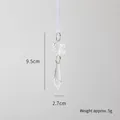 Clear acrylic snowflake ornament with water drop pendant and white ribbon, 9.5cm height - Ice Carved Snowflake String A
