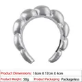 Silver metallic padded sponge headband with a high crown design and faux leather finish - Silver Leather Style (2#)