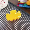 Polished bright yellow acrylic hair claw clip for women in a stylish dopamine aesthetic - 4cm / Orange & Yellow