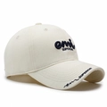 Cream white baseball cap with navy blue emi SUPERIOR 3D embroidery detail - Light Beige