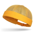 Adjustable bright yellow mesh Miki hat with breathable fabric for summer hip-hop style - Gold